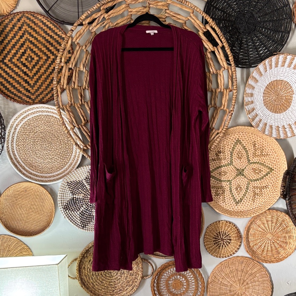 Maurices Deep reddish purple Knit Cardigan/duster